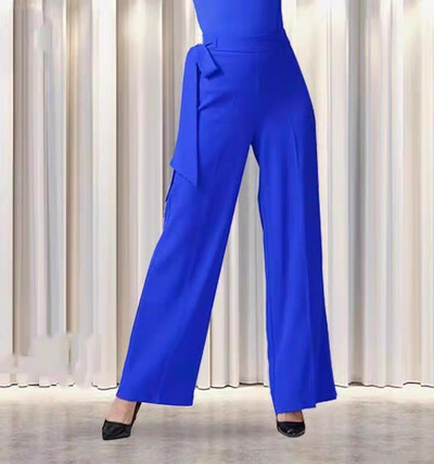 Панталони за латино танци Дамски латиноамерикански нов национален стандарт Прави крачоли с висока талия Професионални тренировъчни панталони за модерни танци