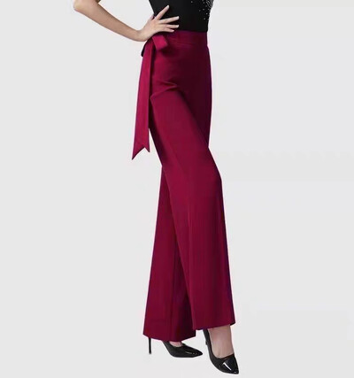 Панталони за латино танци Дамски латиноамерикански нов национален стандарт Прави крачоли с висока талия Професионални тренировъчни панталони за модерни танци