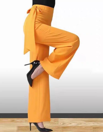 Панталони за латино танци Дамски латиноамерикански нов национален стандарт Прави крачоли с висока талия Професионални тренировъчни панталони за модерни танци