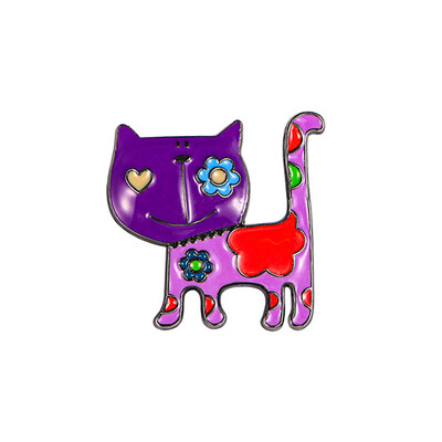 Dropping Oil Прекрасна брошка във формата на котка Винтидж стил Брошка от сплав на животинска тема за жени Момичета Ежедневно облекло