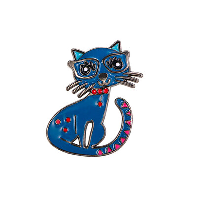 Dropping Oil Прекрасна брошка във формата на котка Винтидж стил Брошка от сплав на животинска тема за жени Момичета Ежедневно облекло