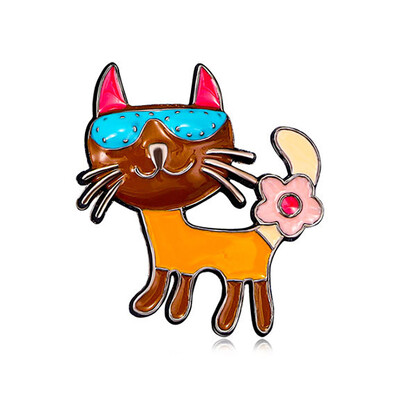 Dropping Oil Прекрасна брошка във формата на котка Винтидж стил Брошка от сплав на животинска тема за жени Момичета Ежедневно облекло