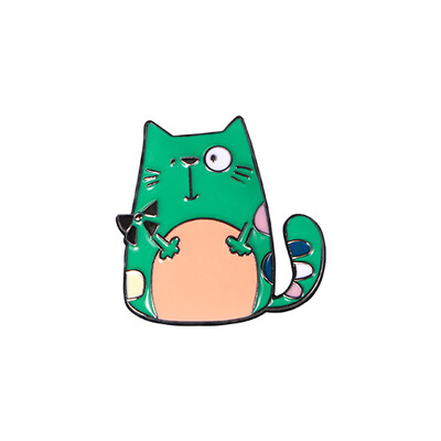 Dropping Oil Прекрасна брошка във формата на котка Винтидж стил Брошка от сплав на животинска тема за жени Момичета Ежедневно облекло