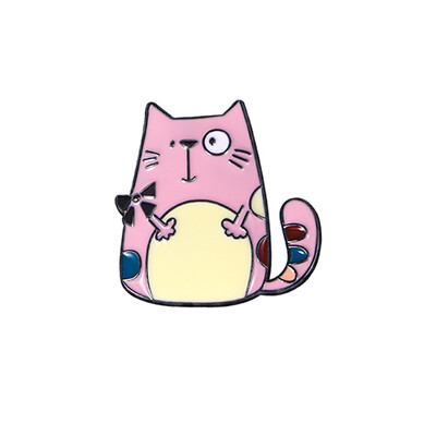 Dropping Oil Прекрасна брошка във формата на котка Винтидж стил Брошка от сплав на животинска тема за жени Момичета Ежедневно облекло