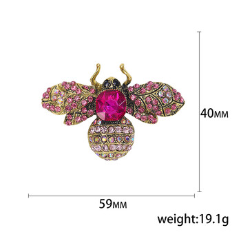 Брошки с пчели с кристали за жени Унисекс Стъклени игли за насекоми Банкетна парти Раница Подаръци Аксесоари за бижута