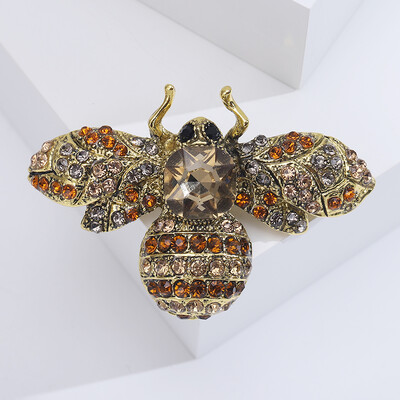 Брошки с пчели с кристали за жени Унисекс Стъклени игли за насекоми Банкетна парти Раница Подаръци Аксесоари за бижута
