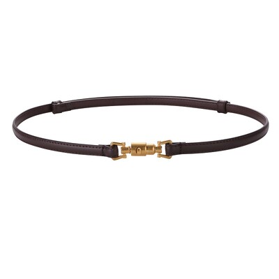 Modni tanki remen s kopčom u obliku metka, ženski uski kožni remen za haljinu, podesiv s retro zlatnom kopčom za traperice