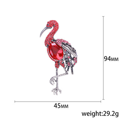 Rhinestone Flamingo saktas sievietēm Emalja Dzīvnieku putnu piespraudes banketu ballītei mugursoma Dāvanas rotaslietas aksesuāri