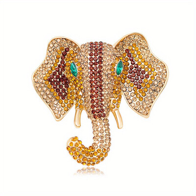 Vintage Sievietēm Vīriešu Modes Pils dizains Zilonis Rhinestone Piespraudes Piespraudes Retro vidējais Unisex uzvalks Kleita Nozīmītes Sprādze Rotaslietas