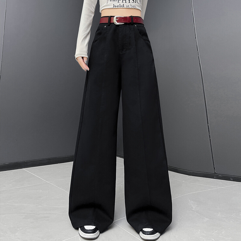 Sieviešu baggy bikses Y2K japāņu Harajuku estētiskā vienkāršā mode 2000. gadu ar augstu vidukli ar platām kājām retro bikses apģērbs 2025
