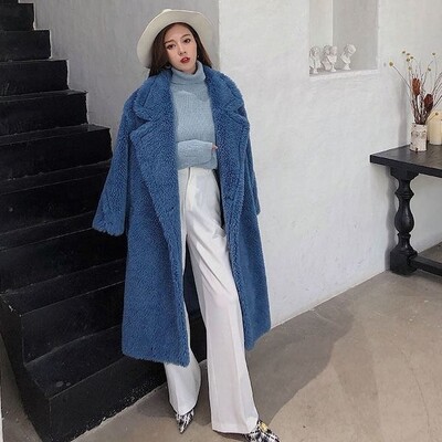 Ikdienas brīva rudens sieviešu jaka ziemas rotaļu mētelis sieviešu mākslīgās kažokādas mētelis sieviešu plīša bieza, silta flīsa gara jaka, liela izmēra