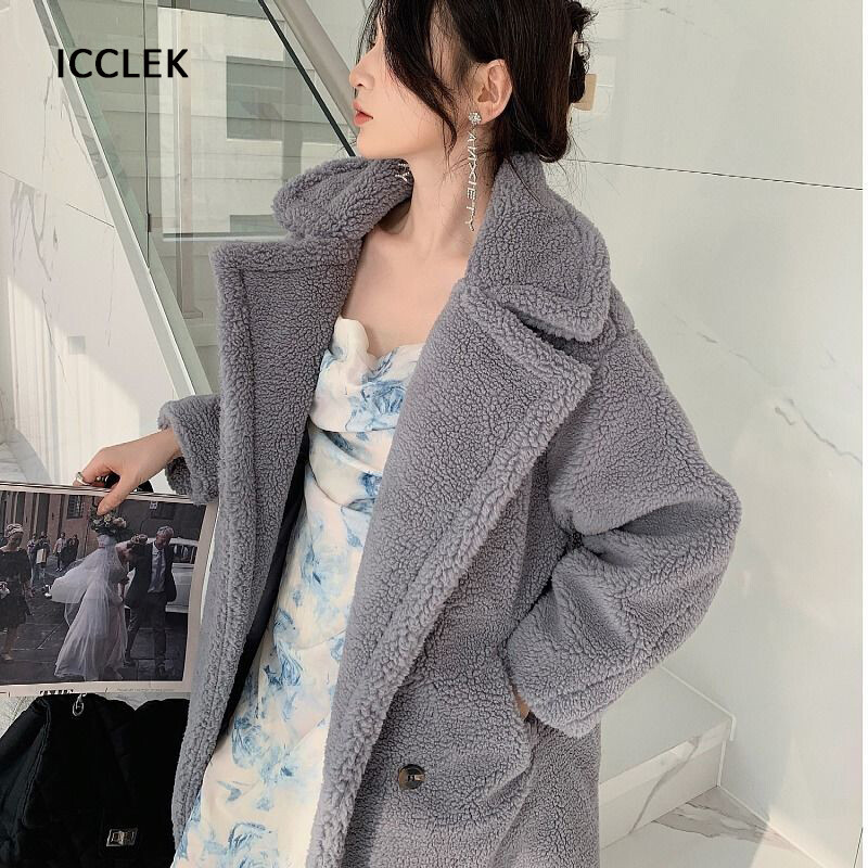 Ikdienas brīva rudens sieviešu jaka ziemas rotaļu mētelis sieviešu mākslīgās kažokādas mētelis sieviešu plīša bieza, silta flīsa gara jaka, liela izmēra