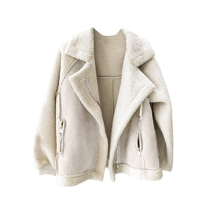 2024 Ležerna jakna od flisa Ženska mekana topla kratka dvostrana pamučna patchwork parka s toplim krznenim zatvaračem Biciklistički hladni kaput