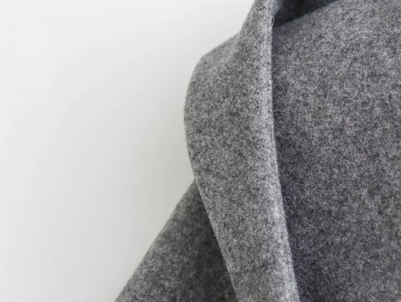 PB&ZA2024 Rudens jauns produkts Sieviešu modes Rietumu stila siksna ar garām piedurknēm ar kapuci, mīksts mētelis