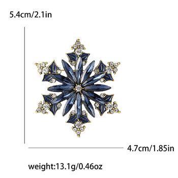 Модни кристални коледни брошки със снежинки за жени Унисекс, елегантен костюм, облекло, игли за ревери, брошка, офис парти, бижута, подаръци