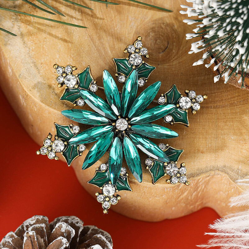 Modes kristāla Ziemassvētku sniegpārsliņu saktas Sievietēm Unisex Elegants uzvalks Apģērbs Atloks Piespraudes Biroja ballītes Rotaslietas Dāvanas