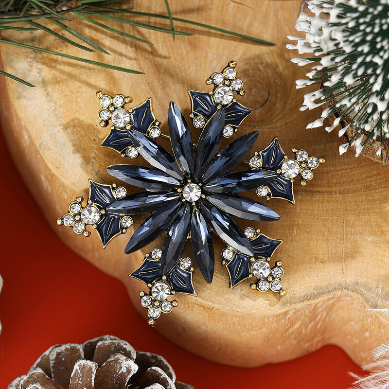 Modes kristāla Ziemassvētku sniegpārsliņu saktas Sievietēm Unisex Elegants uzvalks Apģērbs Atloks Piespraudes Biroja ballītes Rotaslietas Dāvanas