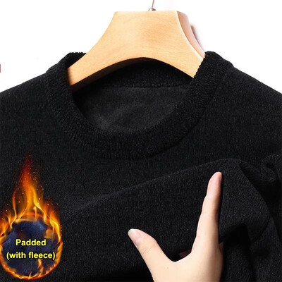 Vīriešu ikdienas džemperis, biezināts trikotāžas džemperis Modes džemperis vīriešu rudens un ziemas siltie trikotāžas izstrādājumi vīriešu apģērbi 4XL