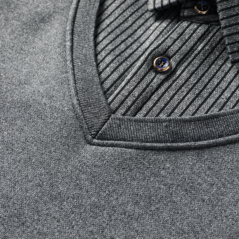 Vīriešu džemperis ar vilnas oderi, polo apkakles džemperi, viltoti divdaļīgi modes biznesa kausālie puloveri biezi ziemas apģērbi