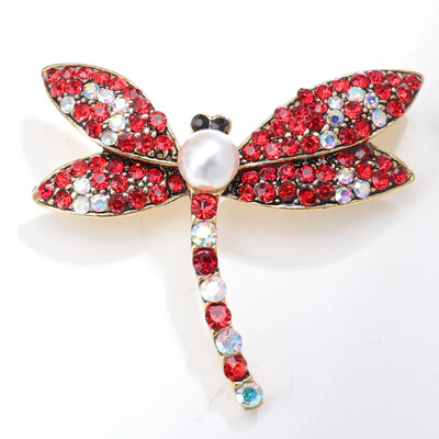 Eiropas un Amerikas kukaiņu piespraudes retro kristāla rhinestone spāru piespraudes rotaslietas sievietēm vīriešiem