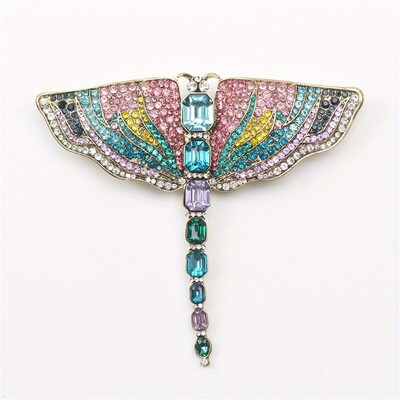 Liela pārspīlēta kalnu strēles kukaiņu spāres sakta dzīvnieku piespraudes aksesuārs unisex korsāža