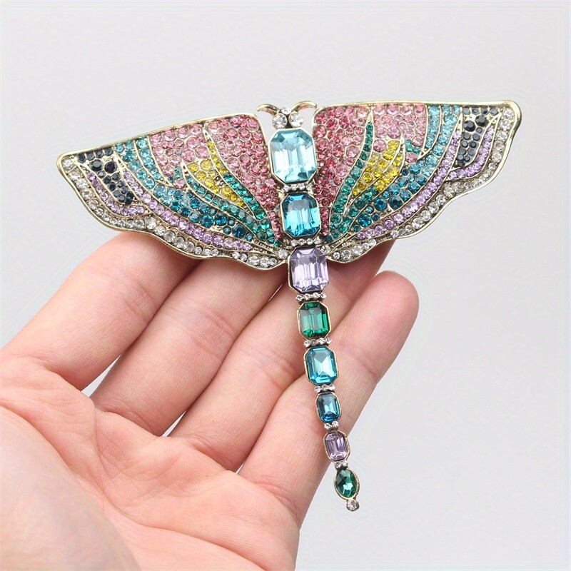 Liela pārspīlēta kalnu strēles kukaiņu spāres sakta dzīvnieku piespraudes aksesuārs unisex korsāža