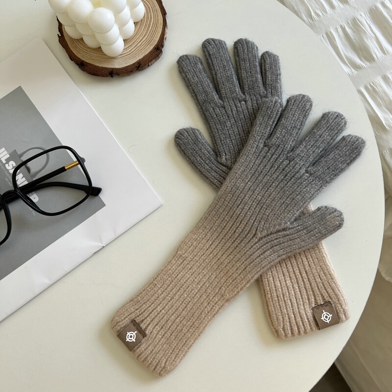 Varavīksnes krāsu modes ziemas sieviešu trikotāžas cimdi skārienjutīgs ekrāns augstas kvalitātes dūrainis, biezi silti kašmira cimdi sievietēm