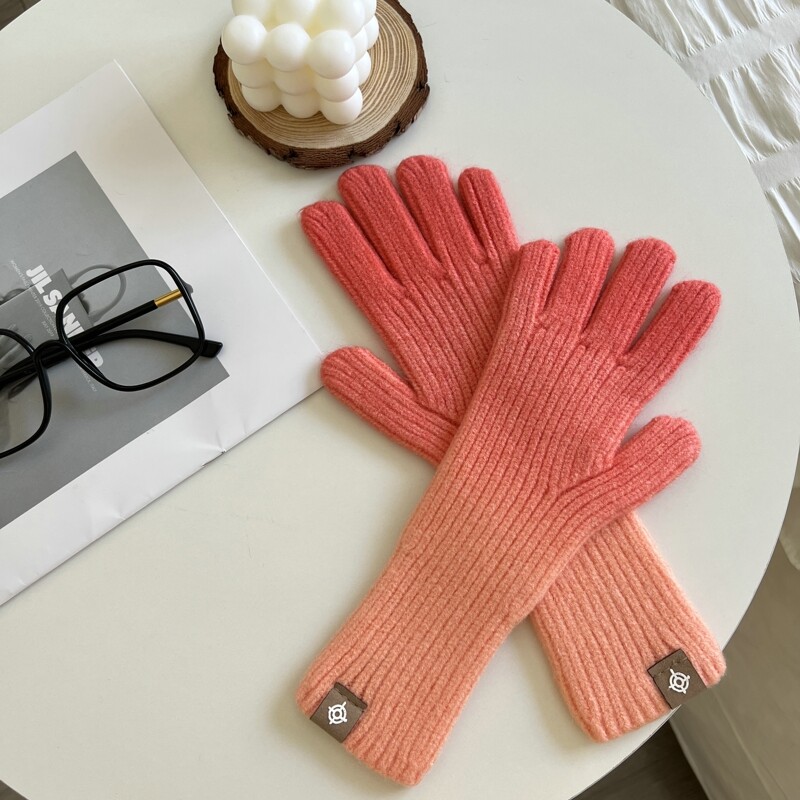 Varavīksnes krāsu modes ziemas sieviešu trikotāžas cimdi skārienjutīgs ekrāns augstas kvalitātes dūrainis, biezi silti kašmira cimdi sievietēm