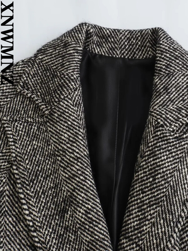 XNWMNZ sieviešu modes 2023. gada rudens/ziemas jostas skujiņas mētelis sievietēm, retro atloks ar garām piedurknēm kabatā, daudzpusīgs sieviešu mētelis