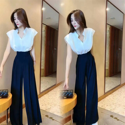 2024. gada pavasaris un vasara Jaunas sieviešu bikses ar platām kājām, brīvas modes, plānas, mīkstas ikdienas bikses ar augstu vidukli, ar āķi