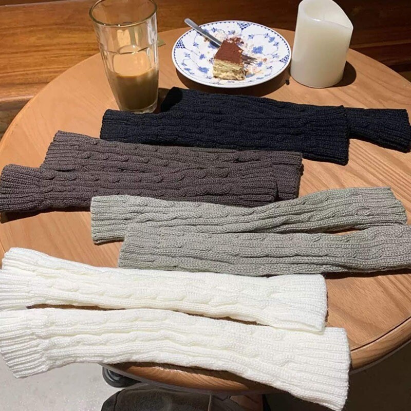 Modes garie cimdi bez pirkstiem sievietēm dūrainis ziemas mīksto roku sildītājs Kawaii trikotāžas piedurknēm meitenes Anime apģērbi JK punk cimdi