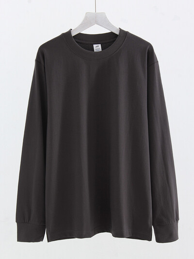 Ziemas kokvilnas T-krekli ar garām piedurknēm Sieviešu balti topi Lielizmēra vienkrāsains Tkrekls Rudens džemperi Sieviešu T-krekli ar garām piedurknēm brīvi