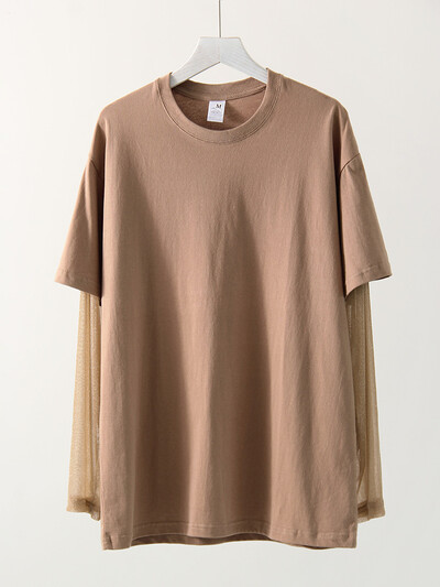 Svijetle prekomjerne majice s mrežastim rukavima, ljetne svijetle svilene majice s zaštitnim faktorom za sunčanje, široke majice s mrežastim rukavima za žene, crne 2025.