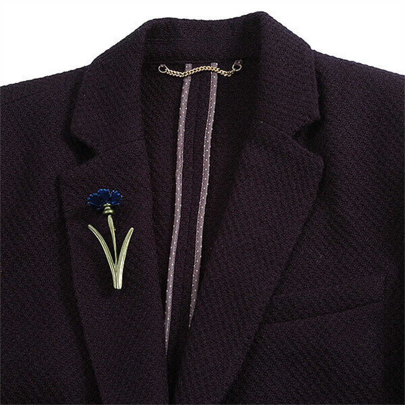 Trīsdimensiju zilas rudzupuķu ziedu saktas Literāras vienkāršas ziedu saktas sievietēm mēteļu apkakles piespraudes