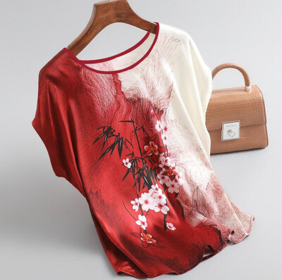 Sieviešu krekli Modes T-krekli Sieviešu apdrukas raksts Krāsa Stripe Lady ar īsām piedurknēm Plus brīvs izmērs M-xxxxl Topi