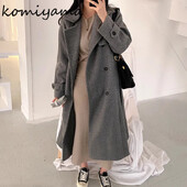 Rudens, ziemas 2025. gada sieviešu virsdrēbes, nolaižamas apkakles Chaquetas Mujer divrindu jaka ar garām piedurknēm jakas, masīvas Ropa