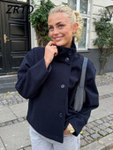 Eleganti sieviešu, īsi vilnas mēteļi, ikdienas mēteļi, vienrindas, garām piedurknēm, bieza jaka 2024. gada rudens ziemas sieviešu biroja virsdrēbes