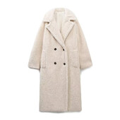 2024 PRINTKAOIR Lācīšu mētelis sieviešu rudens un ziemas kažokādas graudu kamieļu vilnas mētelis alpakas vilnas med-gars vilnas mētelis