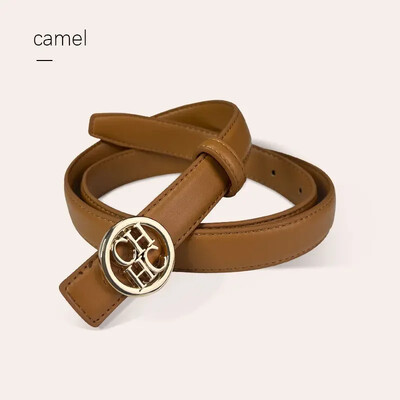 2024. gads. Stilīga vienkrāsaina ādas josta ar zelta sprādzi, vienkārša, daudzpusīga, regulējama jostasvieta sieviešu bikšu jostai