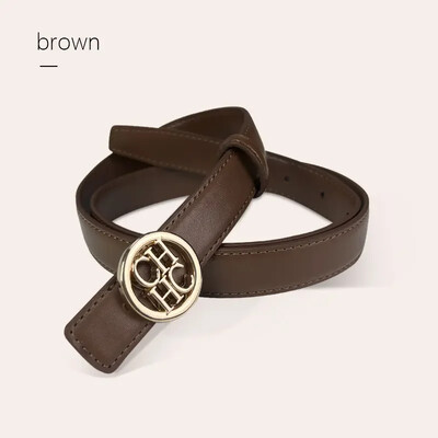 2024. gads. Stilīga vienkrāsaina ādas josta ar zelta sprādzi, vienkārša, daudzpusīga, regulējama jostasvieta sieviešu bikšu jostai