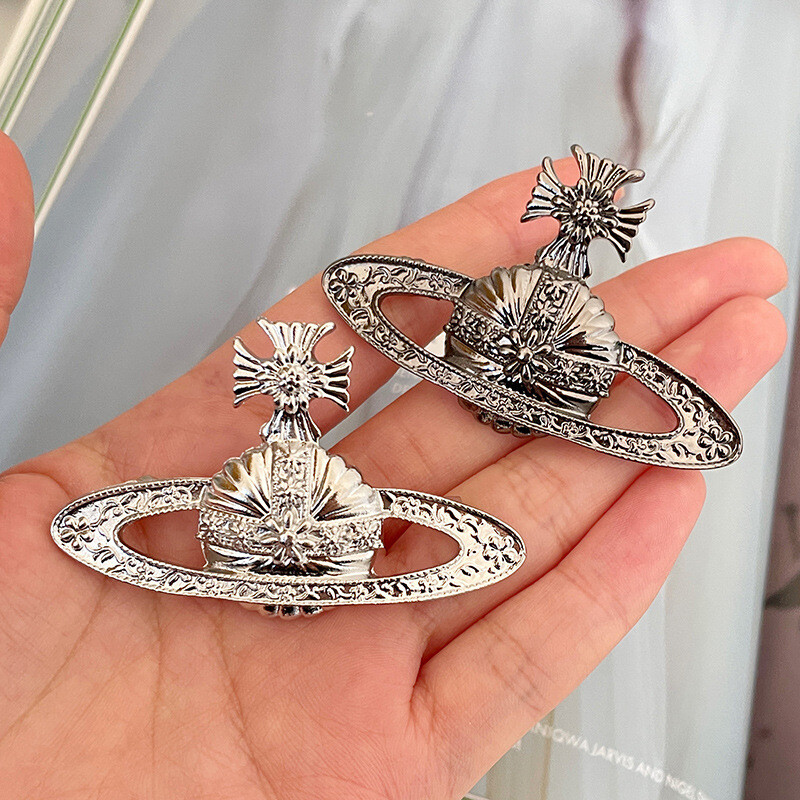 Metāla Saturn Planet ģeometriskā piespraude Sieviešu vienkāršs un moderns kāzu uzvalka aproču aksesuāri