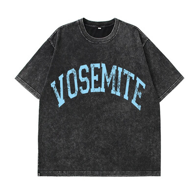 Tricou spălat din bumbac pentru femei New Attitude Fashion Imprimeuri leopard Topuri largi, cu gâtul O, cu mânecă scurtă supradimensionată, Y2k, haine pentru femei