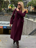 TRAF 2024 Garie mēteļi sievietēm ar garām piedurknēm Trencis Sieviešu Biroja silts ziemas Sieviešu mētelis Ielu apģērbi Virsdrēbes Sieviešu jakas