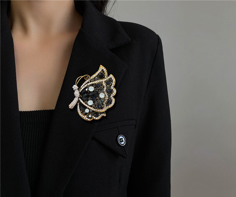 Vintage luksusa kristāla lielas tauriņu saktas sievietēm Unisex Eleganti Apģērbu Aksesuāri Ballīšu Biroja piespraudes Rotaslietas Dāvanas