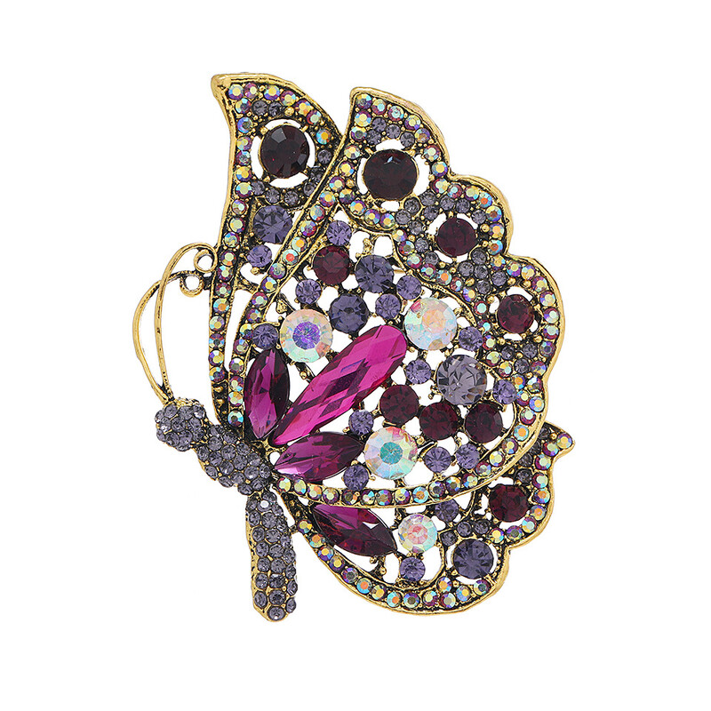 Vintage luksusa kristāla lielas tauriņu saktas sievietēm Unisex Eleganti Apģērbu Aksesuāri Ballīšu Biroja piespraudes Rotaslietas Dāvanas