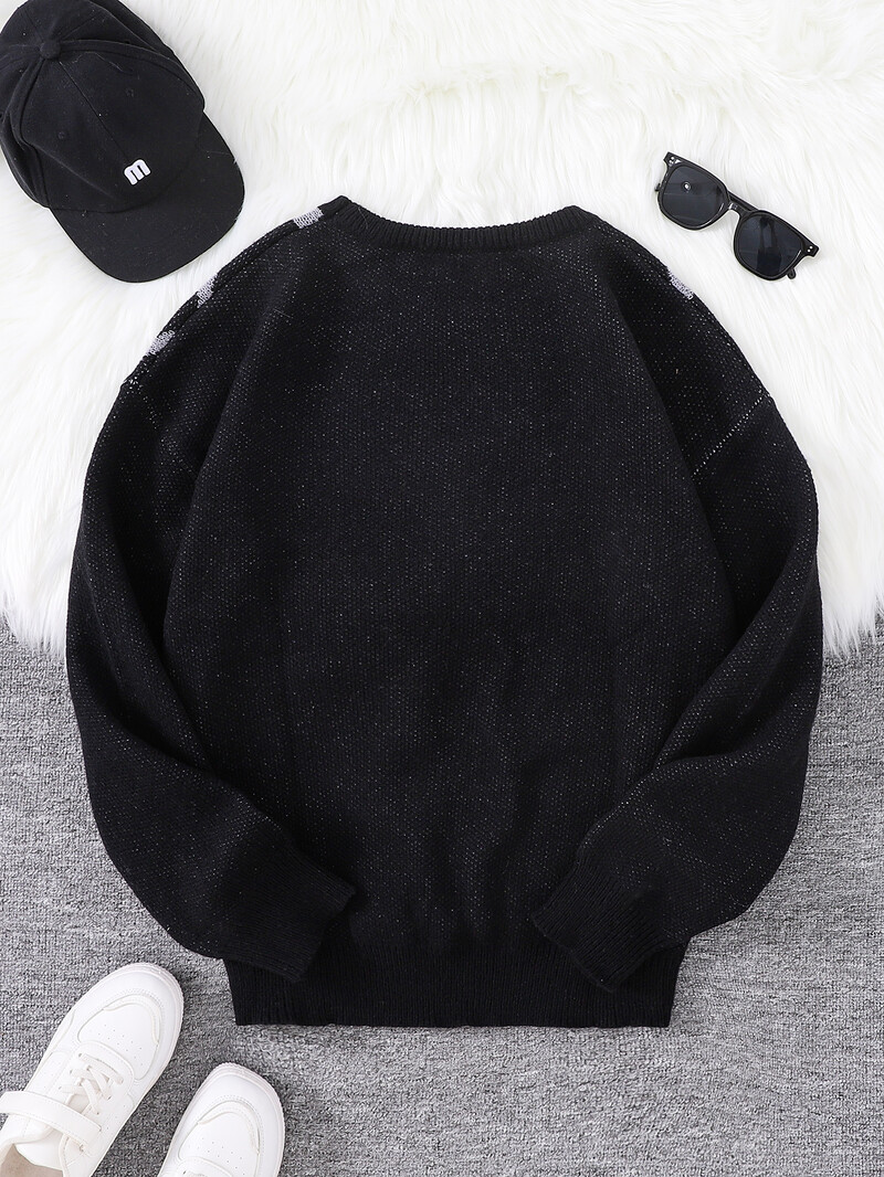 Jauns populārs rudens un ziemas zirnekļtīkla žakarda raksta džemperis Ikdienas vīriešu džemperis ar apaļu kaklu