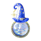 Luksuzni broševi za sunčano lice s dijamantima za žene Unisex Vintage Palace Emajl Plavi šešir Božja figura Broš Igle Party Uredski darovi