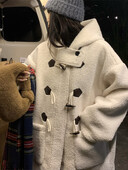 Ikdienas pūkains jēra vilnas garie mēteļi sievietēm silti, vaļīgi ragu kabatas, ciets mētelis sieviešu ziemai, eleganti eleganti ielas apģērbi