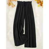 Liela izmēra 1XL-5XL Ikdienas Bikses Sieviešu Plus Ciets Savelkams viduklis Platas Kājas Brīvas Bikses Ērtas ikdienas mājas bikses