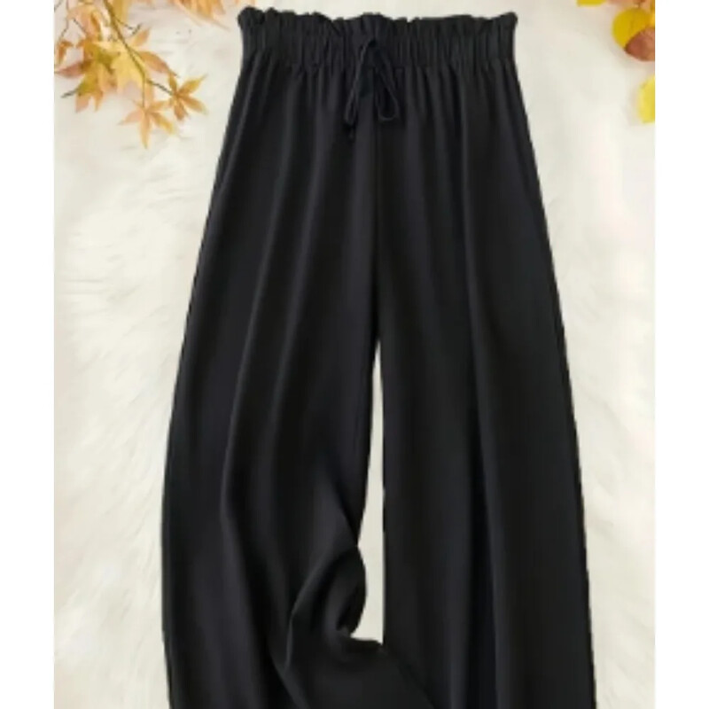 Liela izmēra 1XL-5XL Ikdienas Bikses Sieviešu Plus Ciets Savelkams viduklis Platas Kājas Brīvas Bikses Ērtas ikdienas mājas bikses